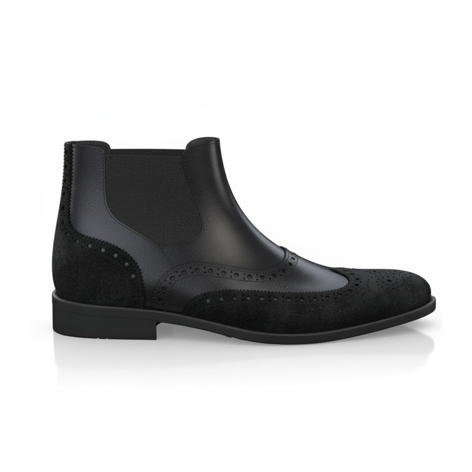 Men's Black Leather Chelsea Boots - side-view