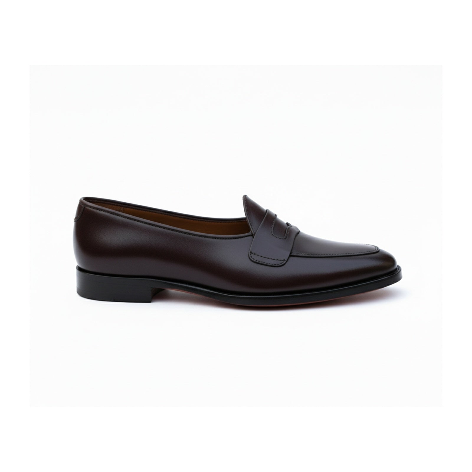 Men's Black Leather Moccasins - side-view