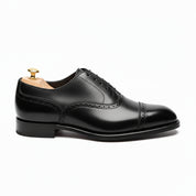 Men's Black Leather Brogue Oxford Shoes - side-view