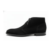 Men's Handmade Black Suede Chukka Boots with Luxurious Craftsmanship - side-view