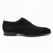 Men's Black Suede Oxford Dress Shoes - side-view