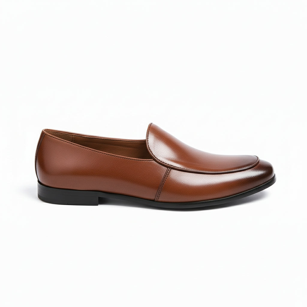 Men's Brown Leather Loafers - side-view