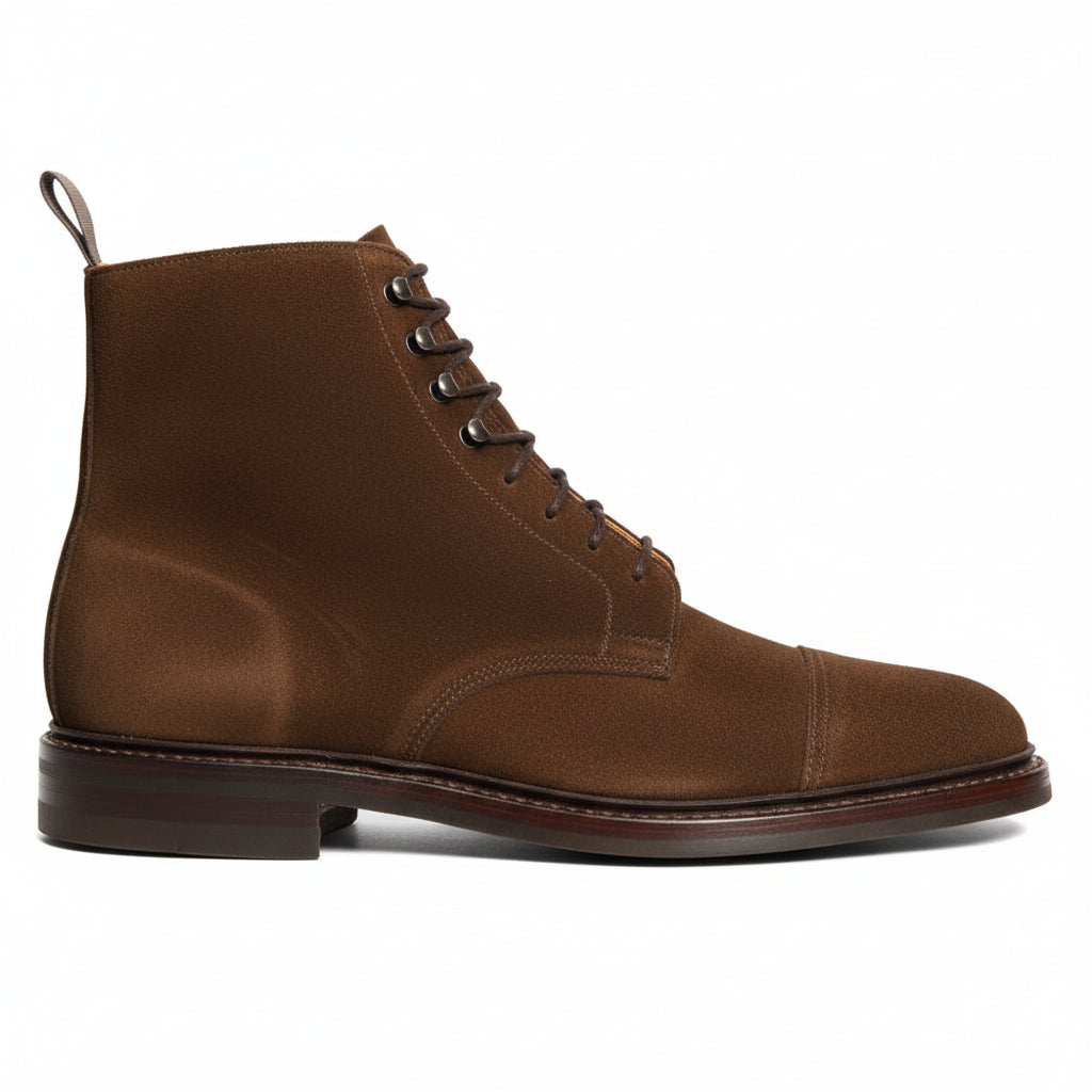 Men's Brown Suede Lace-Up Ankle Boots - side-view