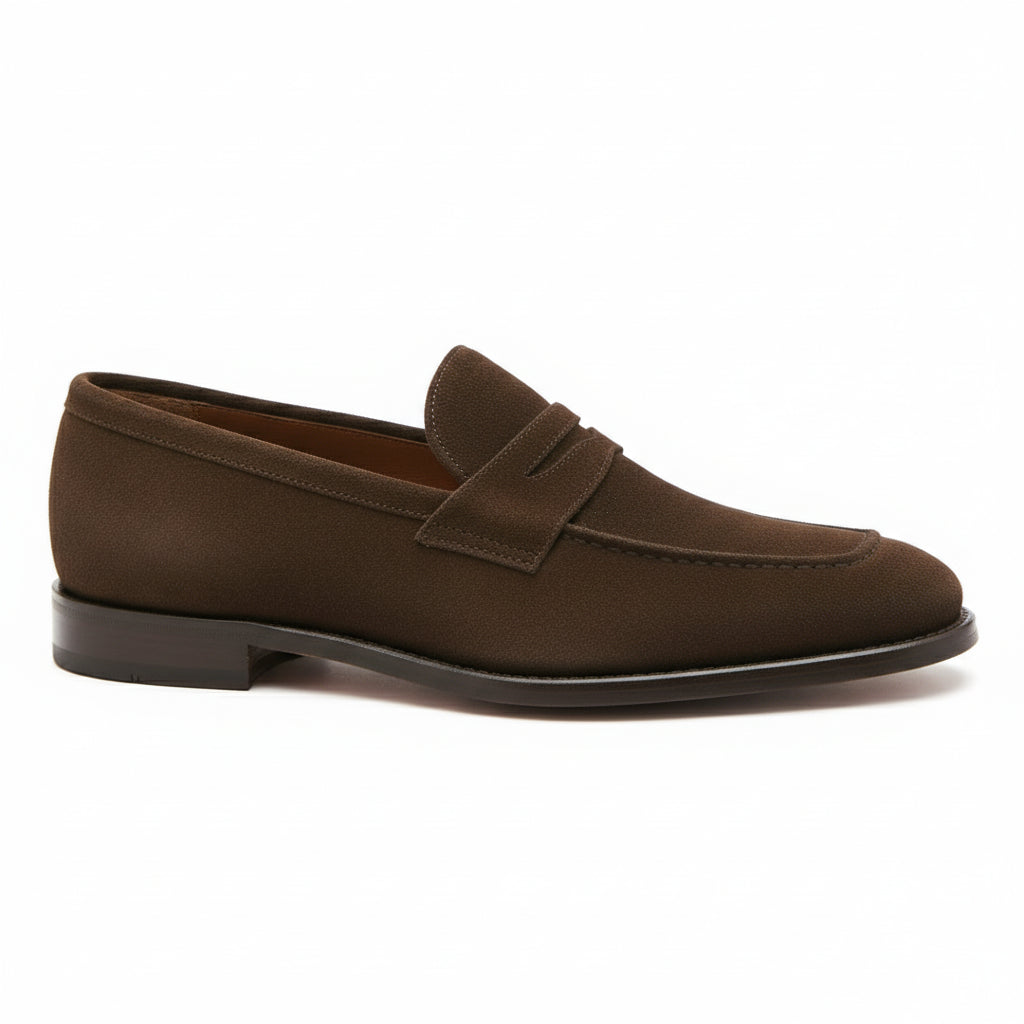 Men's Brown Suede Moccasin Loafers - side-view