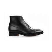 Men's Black Leather Brogue Dress Boots - side-view