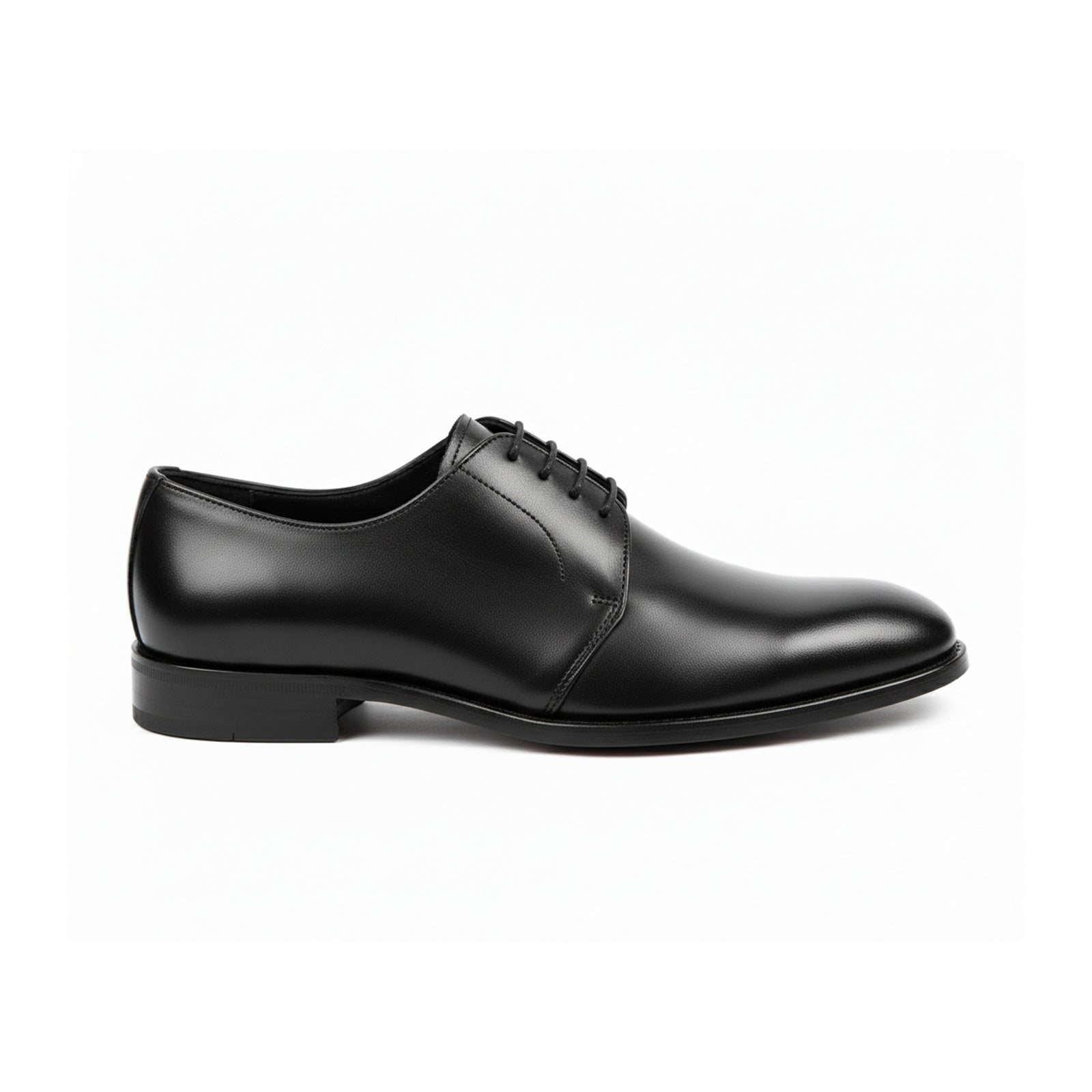 Men's Black Leather Lace-up Dress Shoes - side-view