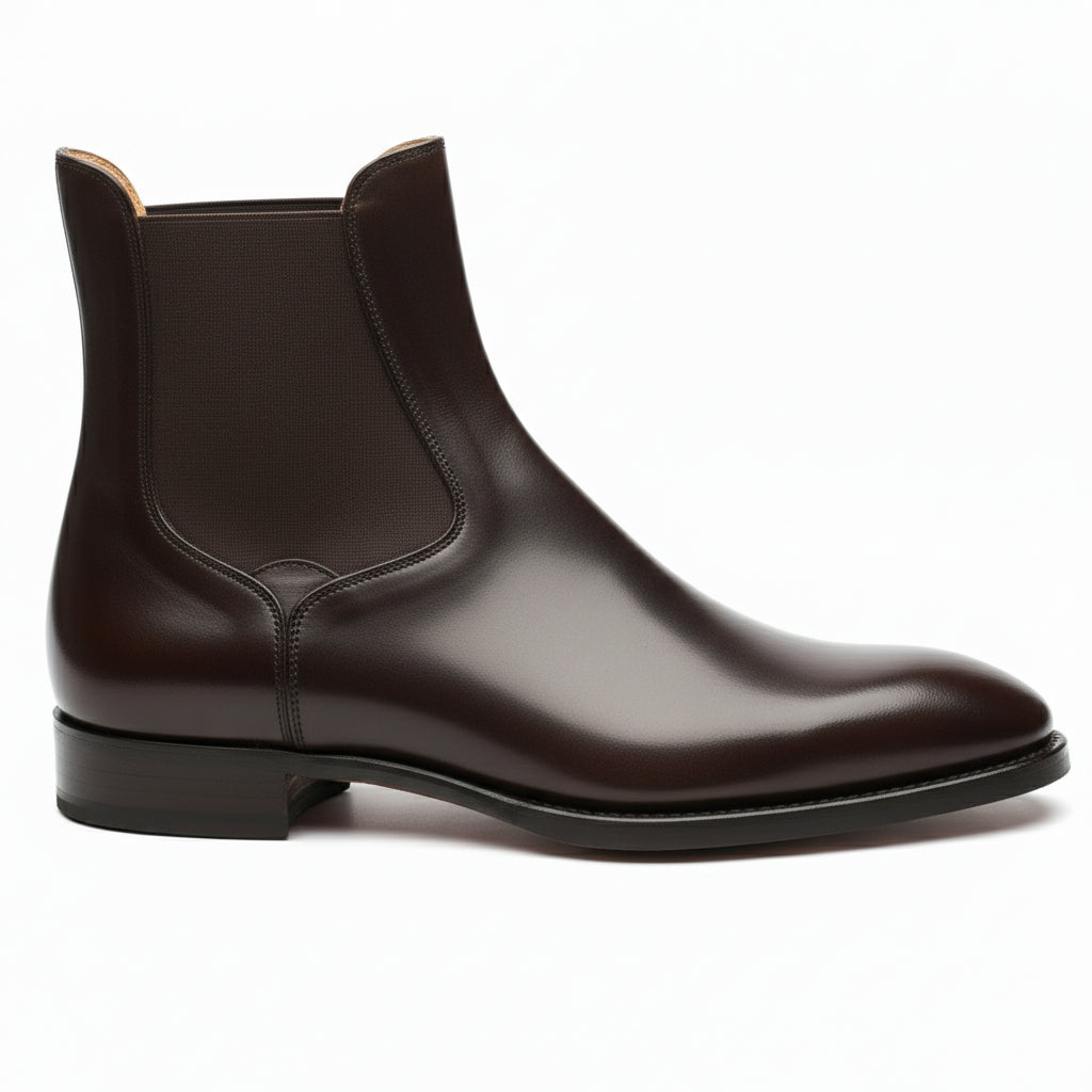 Men's Black Leather Chelsea Boots - side-view
