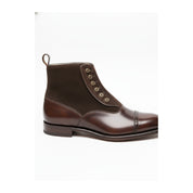 Handmade Mens Brown Button Boots, Men Gentlemen Ankle Boots, Leather Boot - side-view