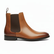 Handmade Mens Brown Chelsea Leather Boot, Mens Leather Boot, Men Ankle Boot - side-view