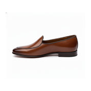 Men's Brown Leather Penny Loafers - side-view