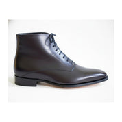 Handmade Mens Fashion Ankle Leather Boot, Men Black Lace Up Boot, Mens Boot - side-view