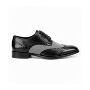 Handmade Mens Formal Shoes, Men Two Tone Wing Tip Dress Shoes, Shoes - side-view