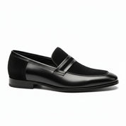 Handmade Mens Leather Shoes, Men Formal Slip on Leather Moccasin Dress Shoe - side-view