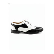 Handmade Mens Spectator Shoes, Men Black and White Lace Up Shoes, Shoes - side-view