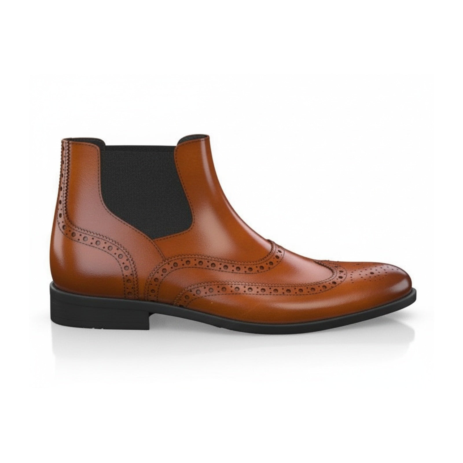 Men's Tan Leather Chelsea Boots - side-view