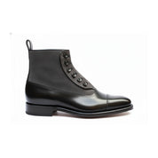 Men's Black & Gray Leather Ankle Boots - side-view