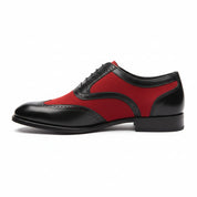 Handmade Two Tone Wingtip Brogue Party Shoes, Men Oxford Leather Dress Shoe - side-view