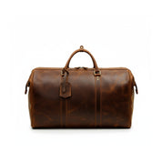 Men's Genuine Leather Travel Duffel Bag - side-view
