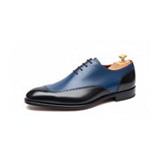 Leather Formal Dress Shoes in Black and Blue - side-view