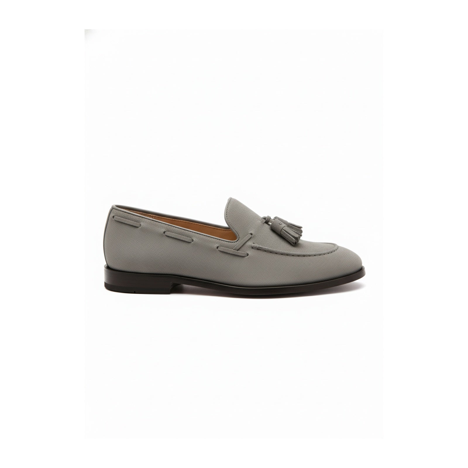 Light Gray Suede Tassel Moccasins - side-view