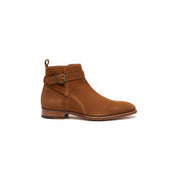 Men's Ankle High Suede Jodhpurs Boots in Tan Brown - side-view