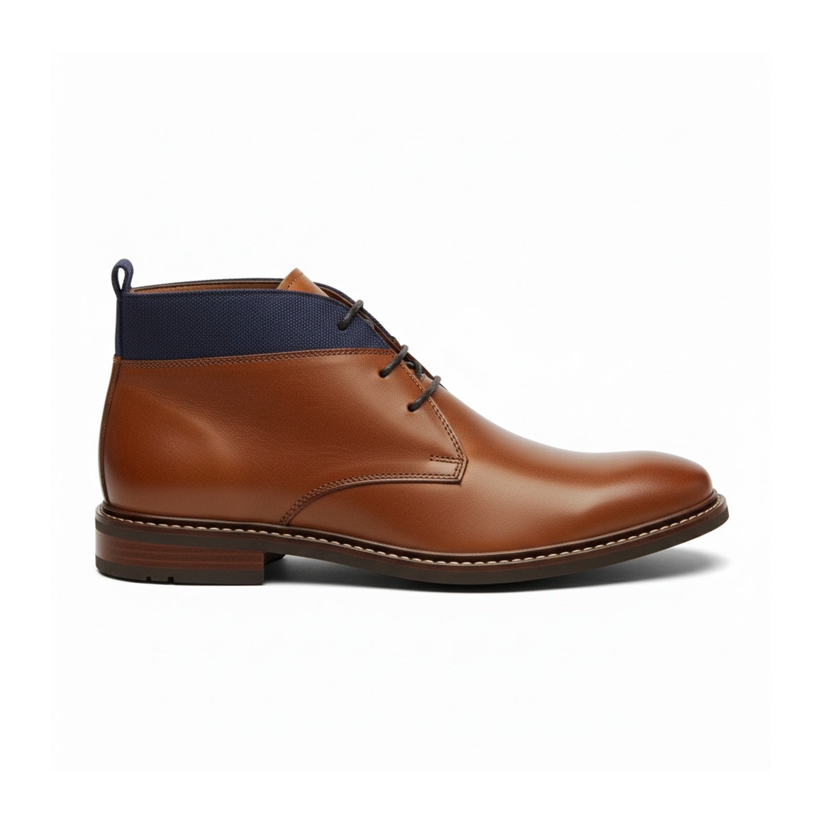 side-view - Men's Antique Brown Leather Chukka Boots – Casual Style
