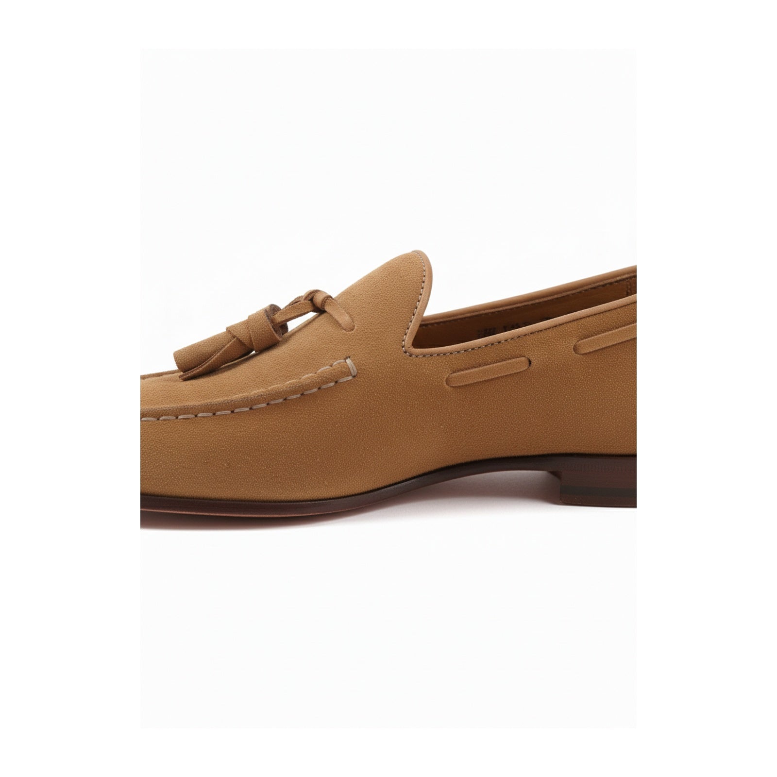 Men's Beige Suede Loafers - side-view