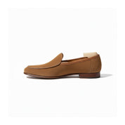 side-view - Men's Beige Suede Slip-On Moccasins