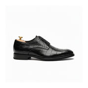 side-view - Men's Black Alligator Leather Oxford Shoes