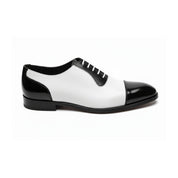 Men's Black and White Spectator Dress Shoes - side-view