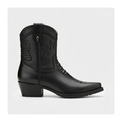 side-view - Men's Black Calf Leather Ankle Boots