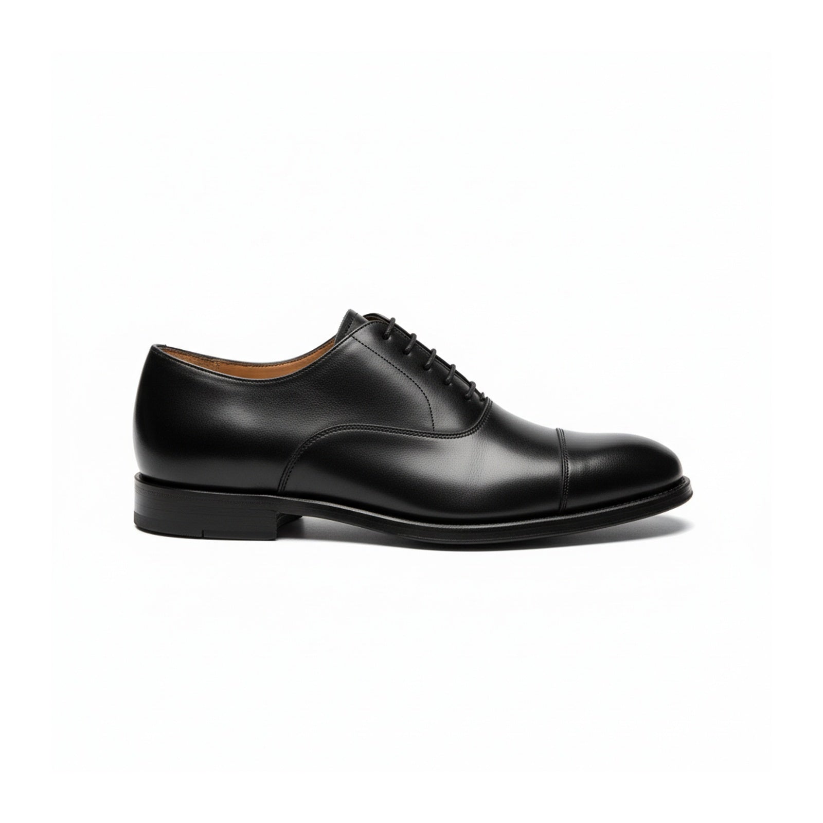 side-view - Men's Black Calf Leather Oxford Dress Shoes