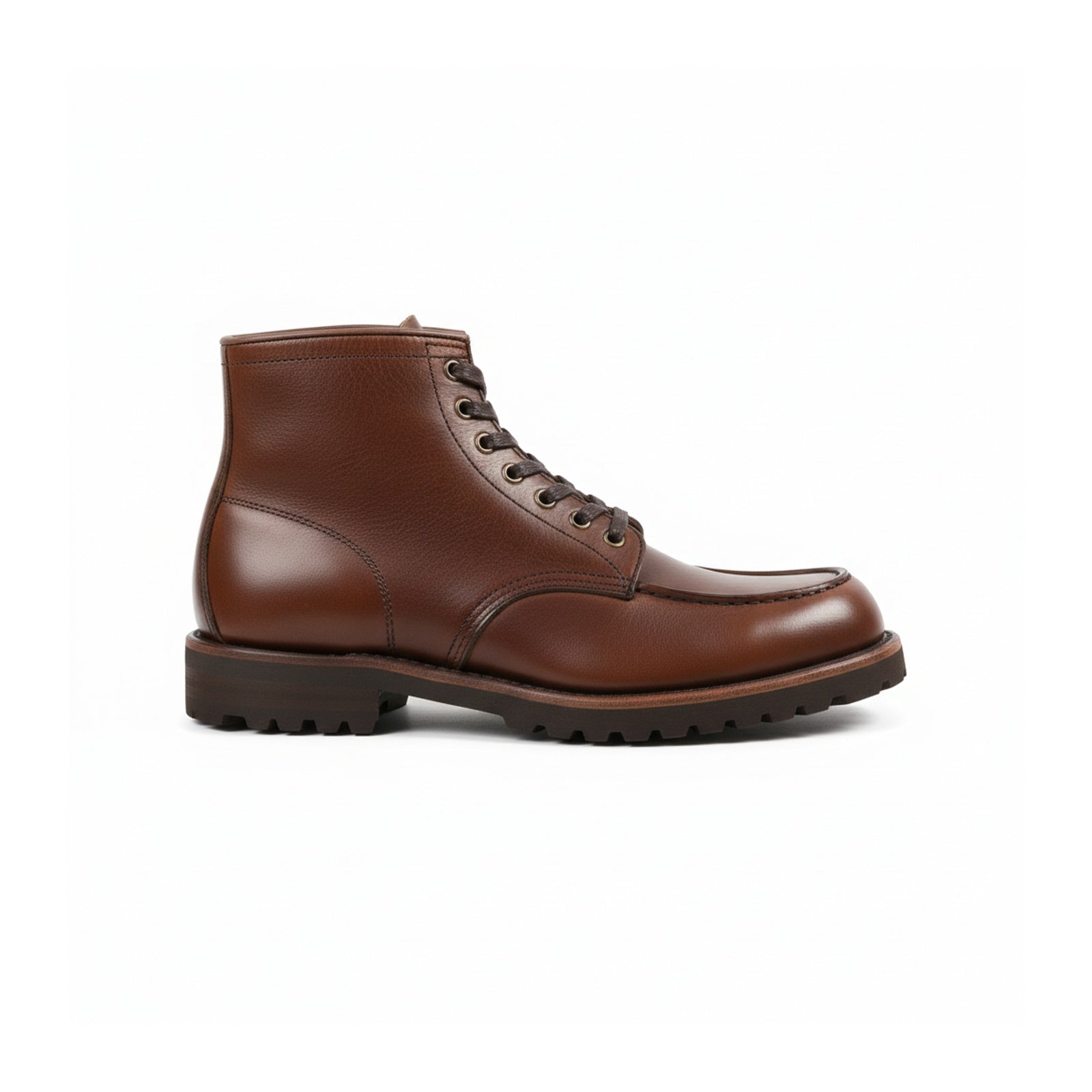 side-view - Men's Black Full Grain Leather Work Boots