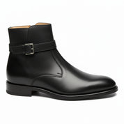 Men's Black Handmade Jodhpurs Ankle Boots - side-view