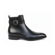 Men's Black High Ankle Leather Boots - side-view