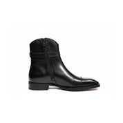 side-view - Men's Black Leather Ankle Boots