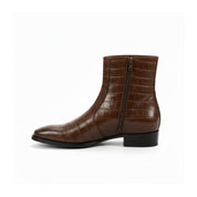 side-view - Men's Black Leather Ankle Boots