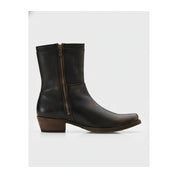 side-view - Men's Black Leather Biking Boots