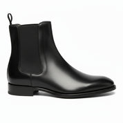 side-view - Men's Black Leather Chelsea Boots Ankle Style