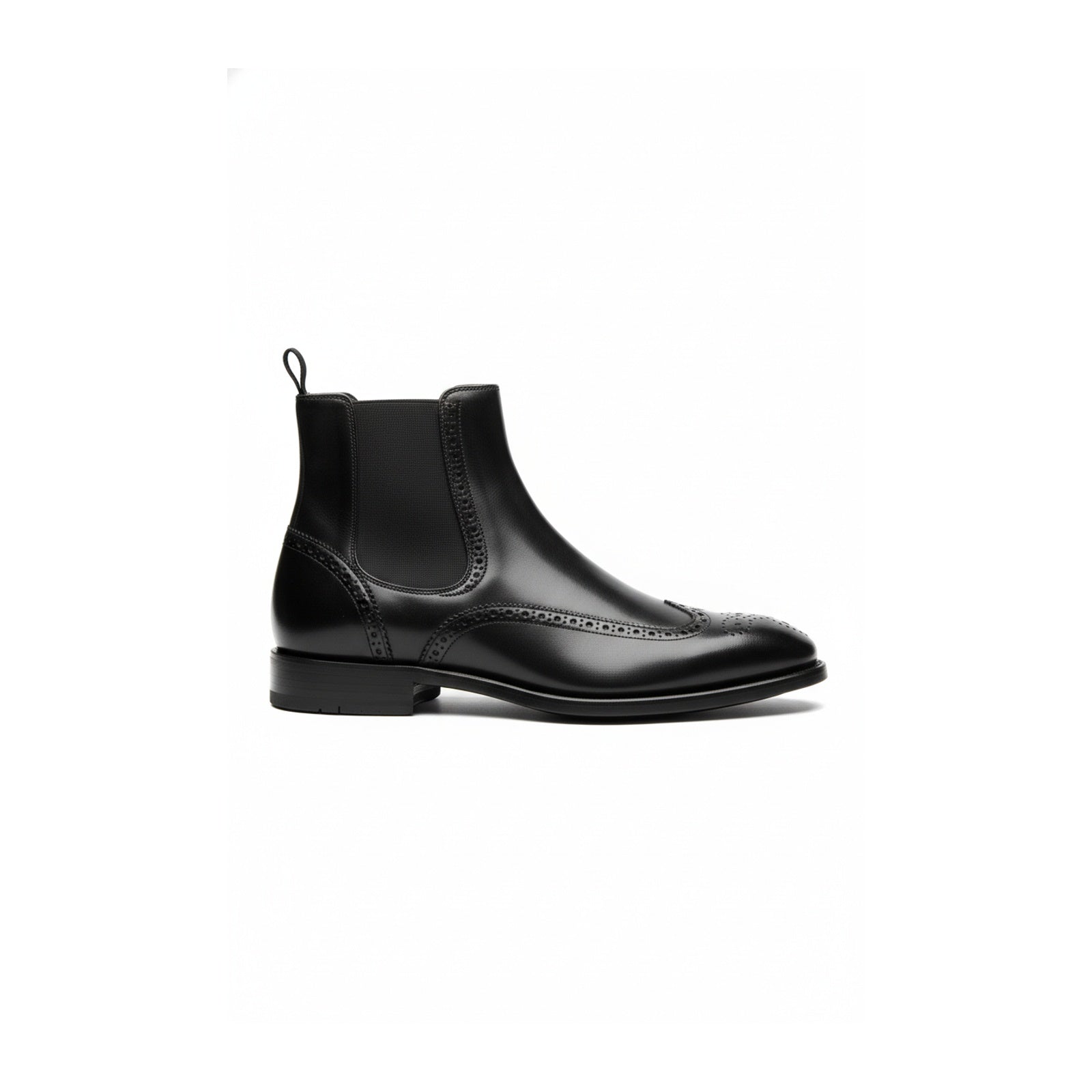 side-view - Men's Black Leather Chelsea Boots