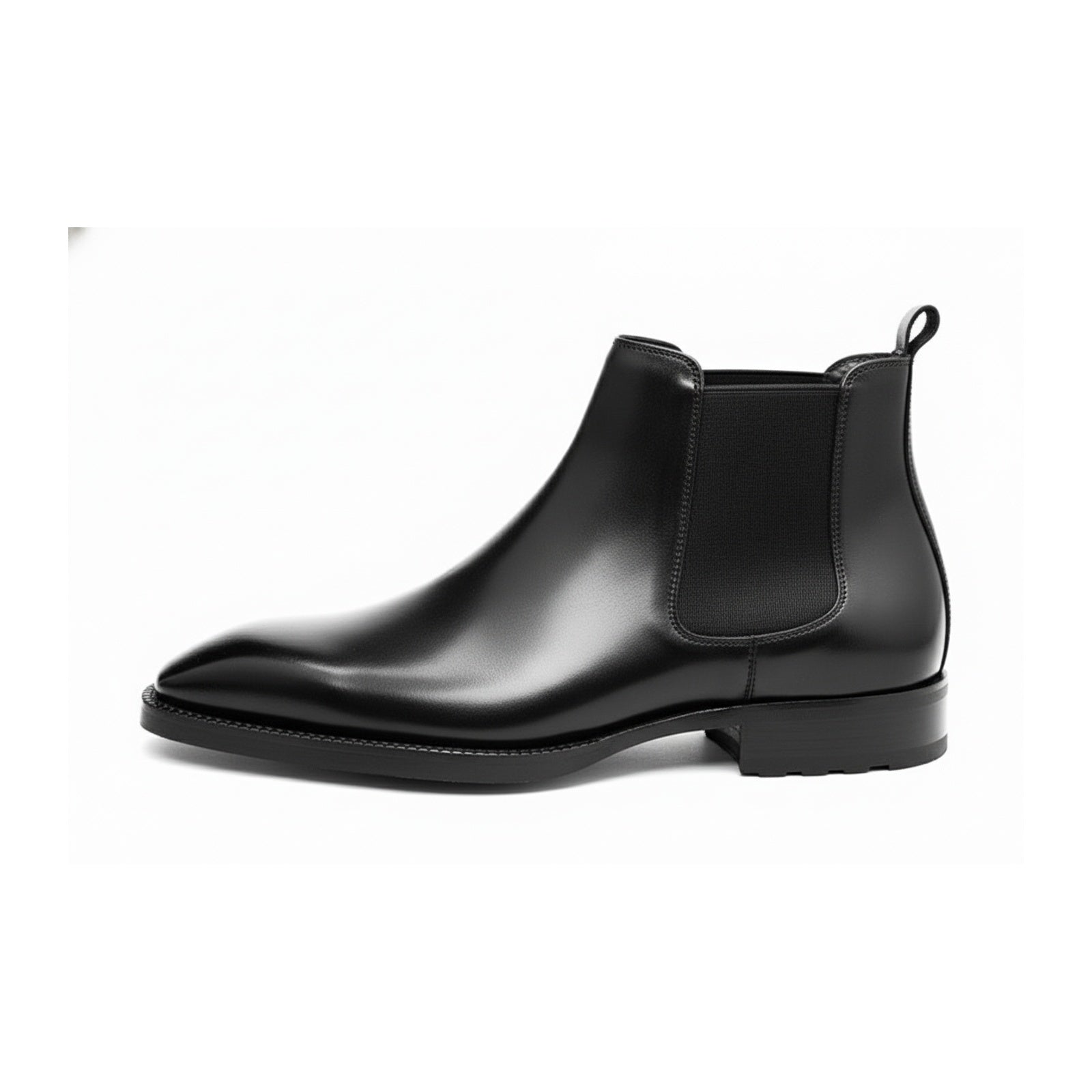 side-view - Men's Black Leather Chelsea Boots