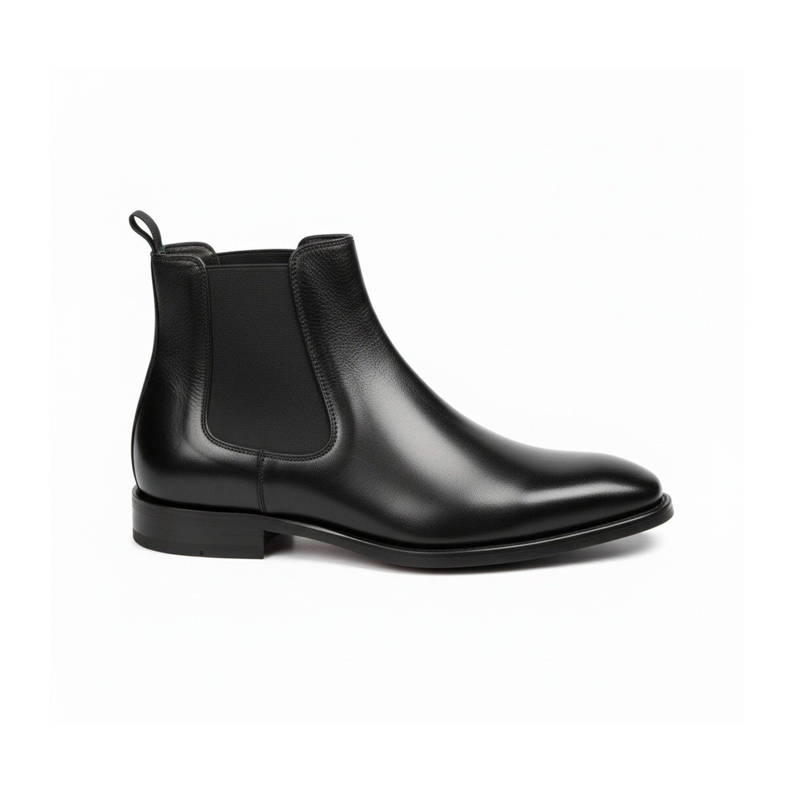 side-view - Men's Black Leather Chelsea Boots