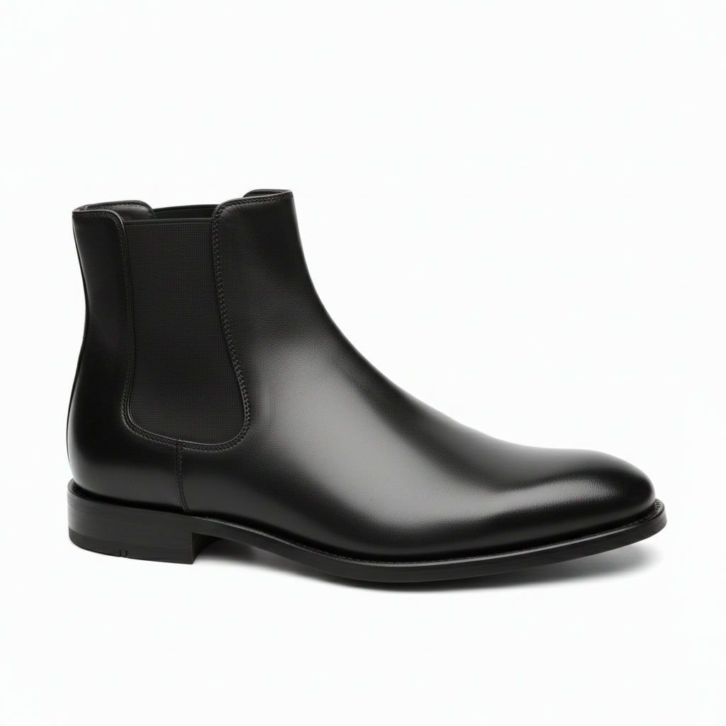 side-view - Men's Black Leather Chelsea Boots