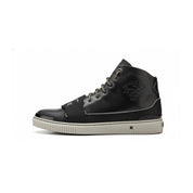 side-view - Men's Black Leather High-Top Sneakers