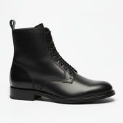 side-view - Men's Black Leather Lace-Up Ankle Boots