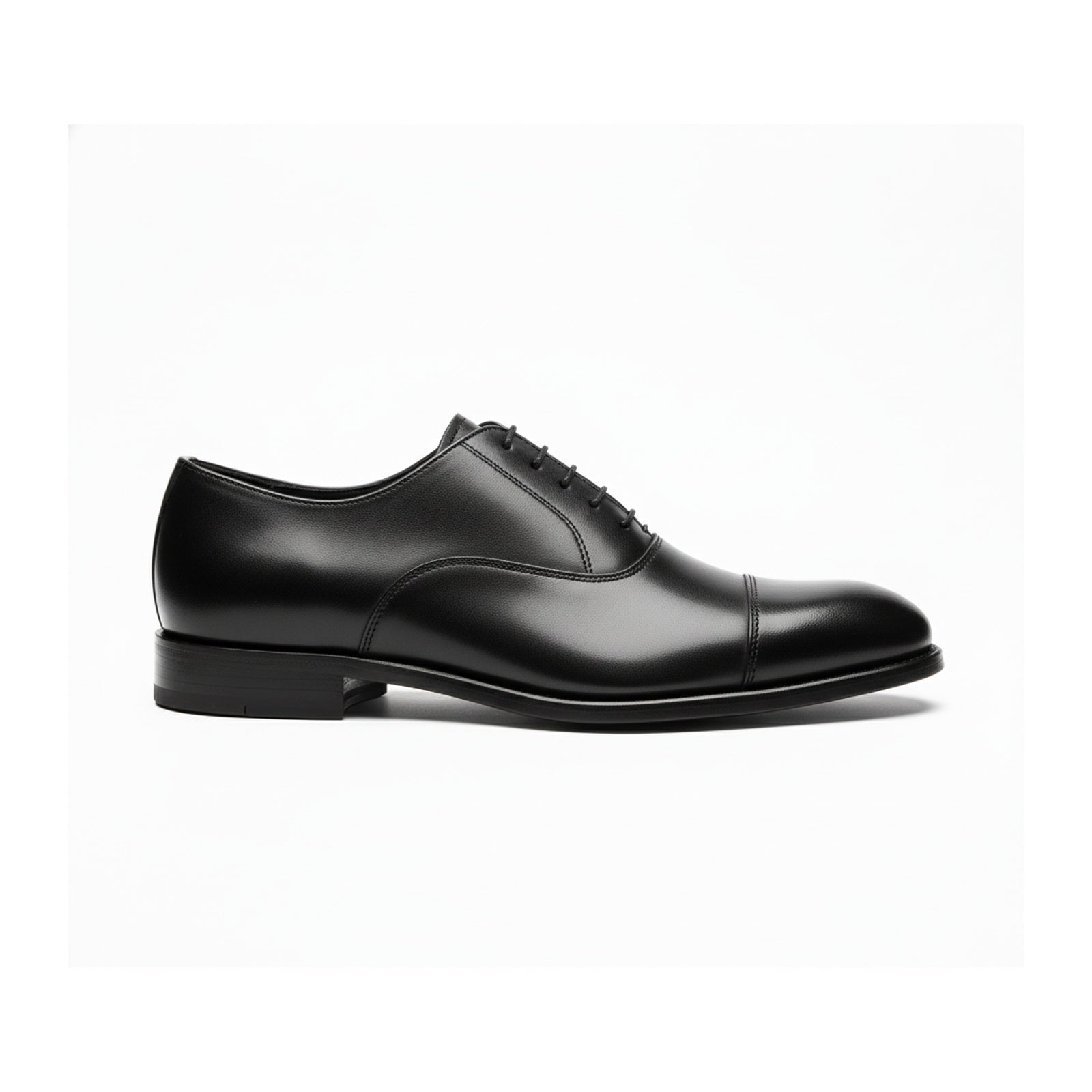 Men's Black Leather Lace-Up Oxfords - side-view