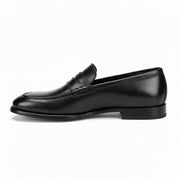 side-view - Men's Black Leather Moccasins