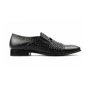 side-view - Men's Black Leather Moccasins