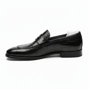 side-view - Men's Black Leather Moccasins