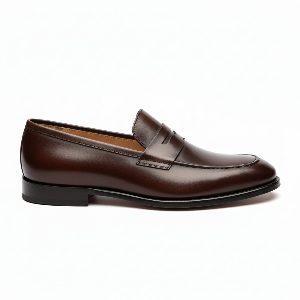 side-view - Men's Black Leather Moccasins